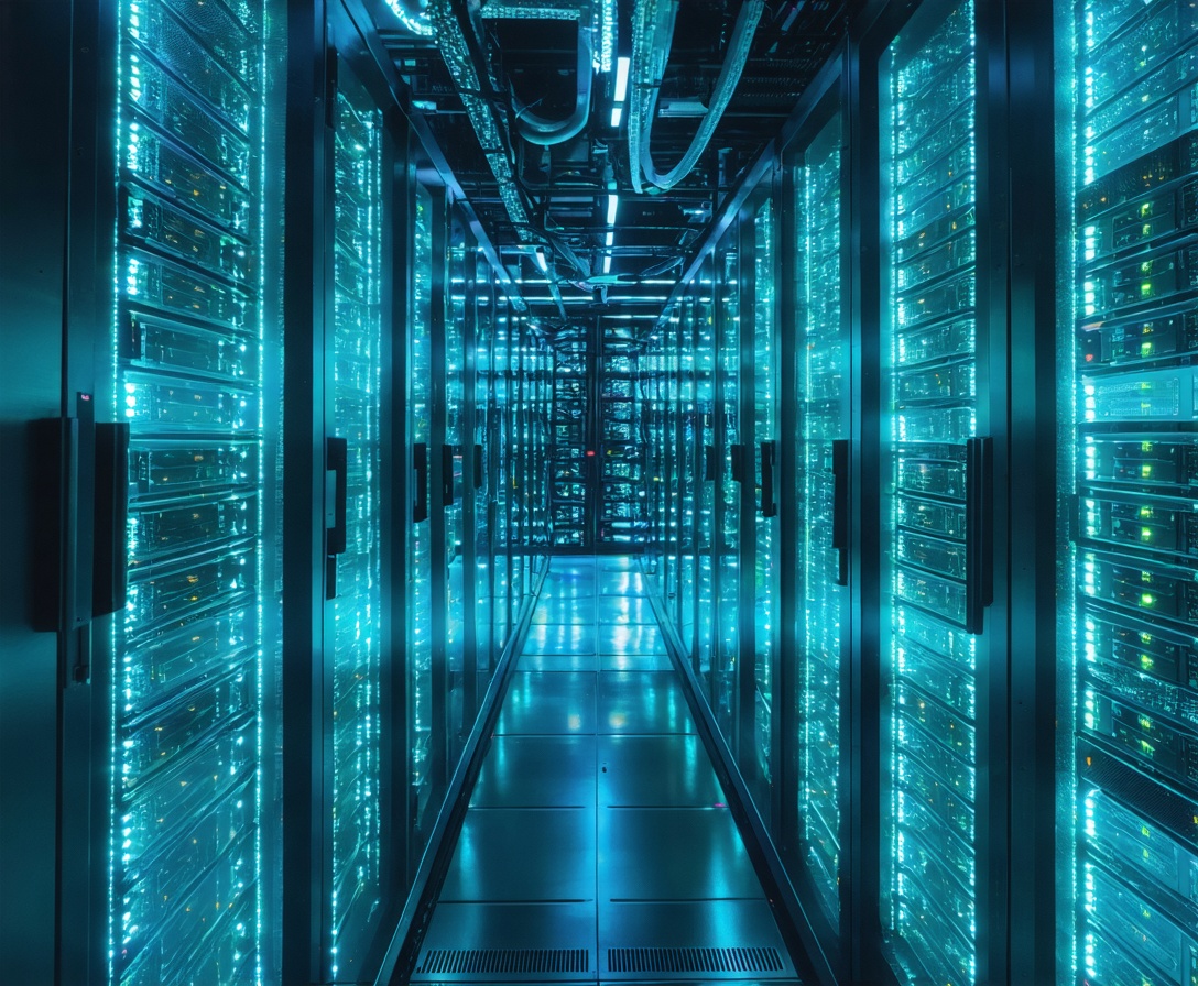 Современная серверная стойка с подсветкой